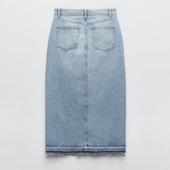 Nwt ZARA TRF LONG DENIM SKIRT medium - Picture 13 of 16